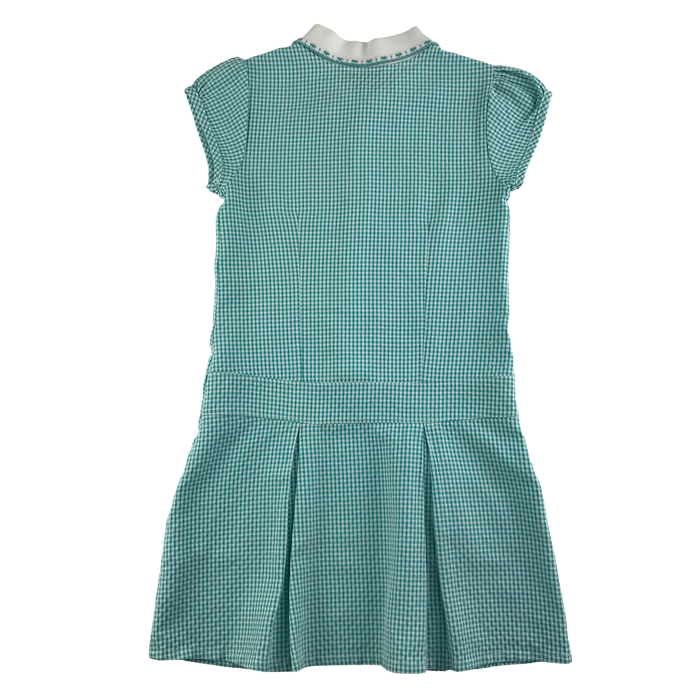 Mint gingham with zipper girls school summer dress