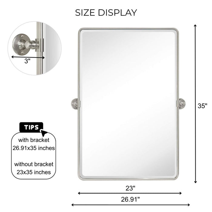 Miroir mural de salle de bain Woodvale 35x23 pouces