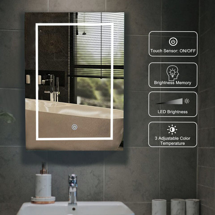 Mirrored Bathroom Cabinet With Light
