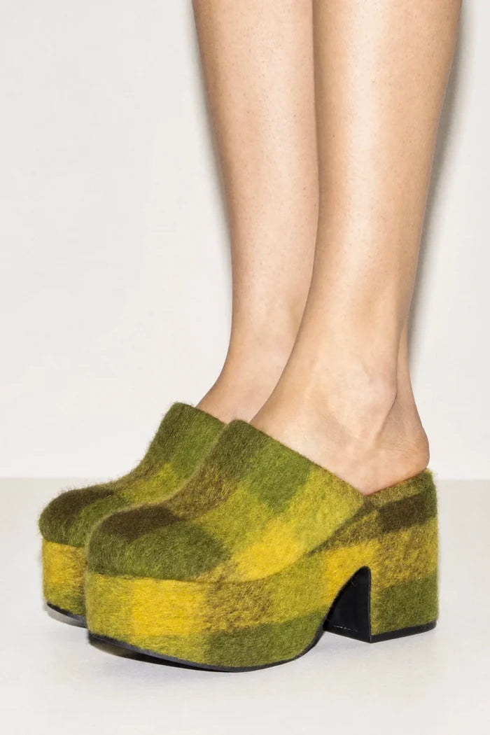 Miso Platform Clog Cactus Printed Felt Clog Larroudé