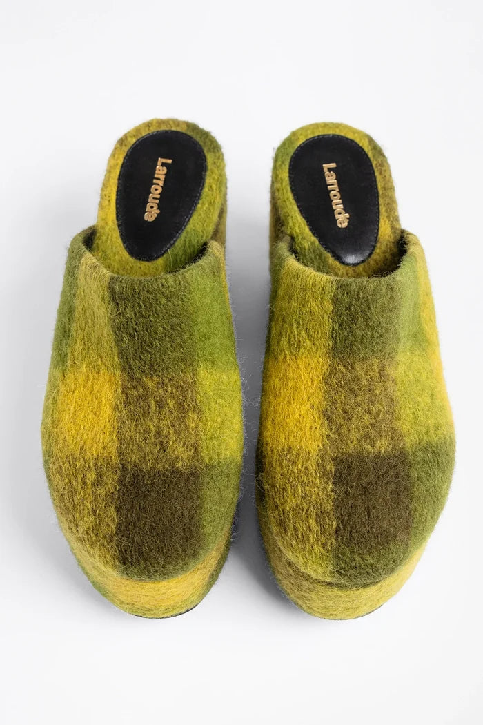 Miso Platform Clog Cactus Printed Felt Clog Larroudé