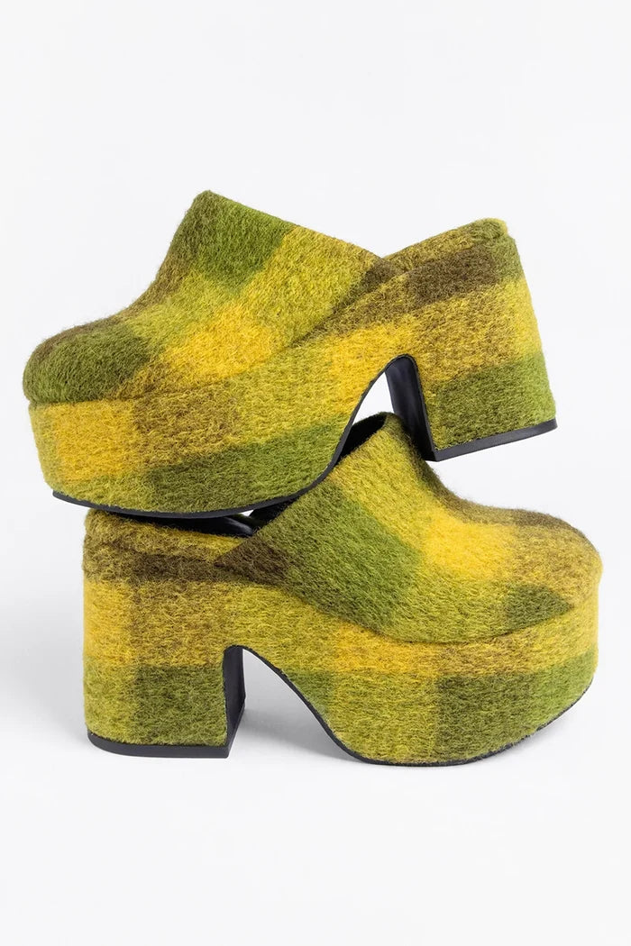 Miso Platform Clog Cactus Printed Felt Clog Larroudé