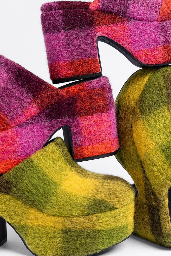 Miso Platform Clog Cactus Printed Felt Clog Larroudé