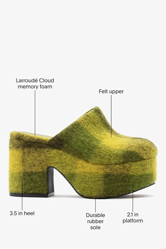 Miso Platform Clog Cactus Printed Felt Clog Larroudé