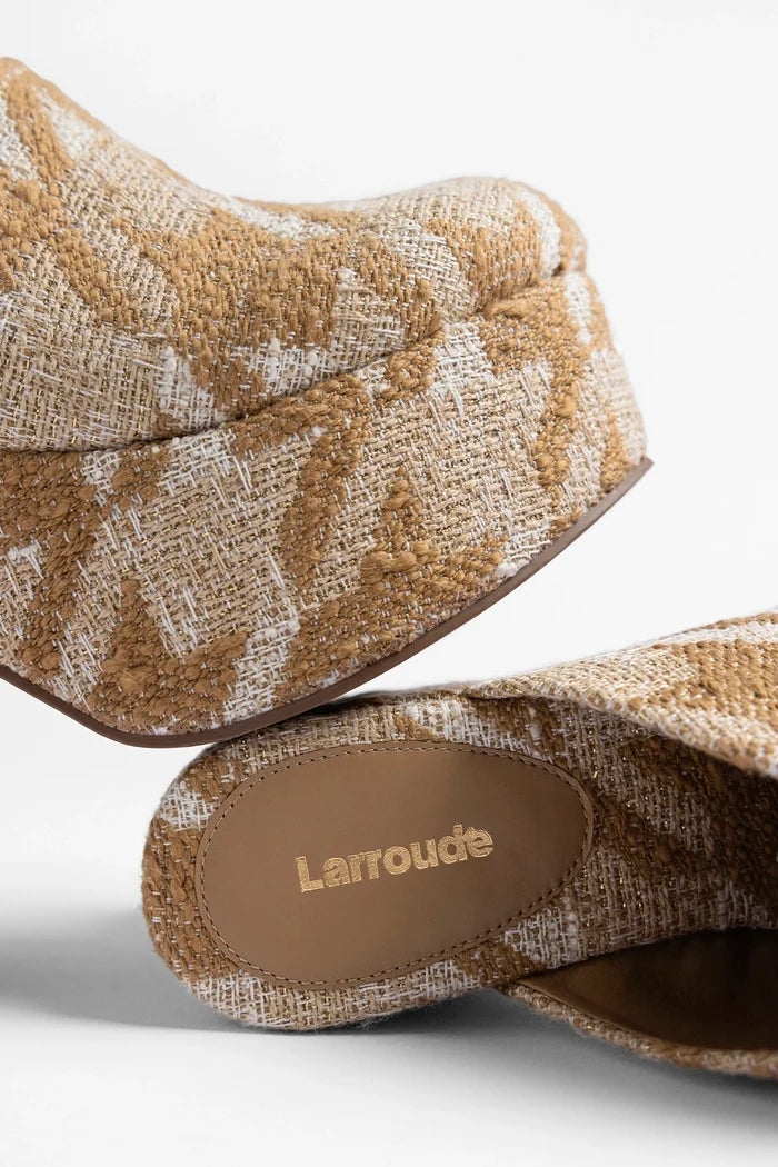 Miso Platform Clog Latte Fabric Clog Larroudé