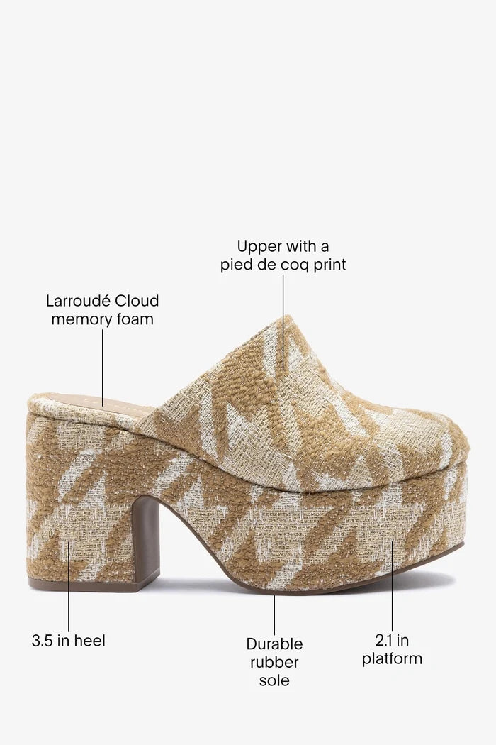 Miso Platform Clog Latte Fabric Clog Larroudé