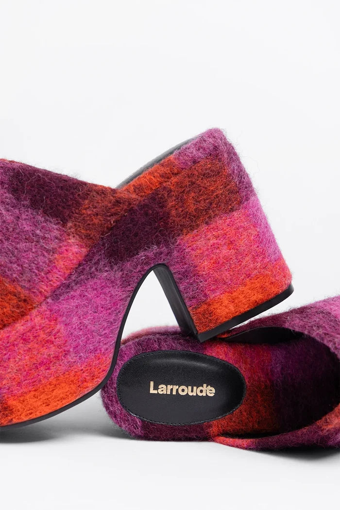 Miso Platform Clog Plum Printed Felt Clog Larroudé