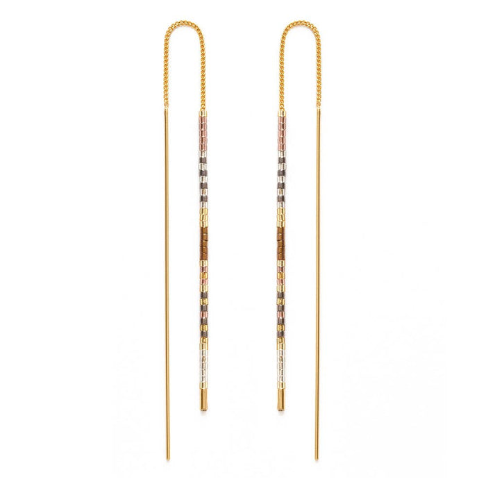 Miyuki Seed Bead Threader Earrings