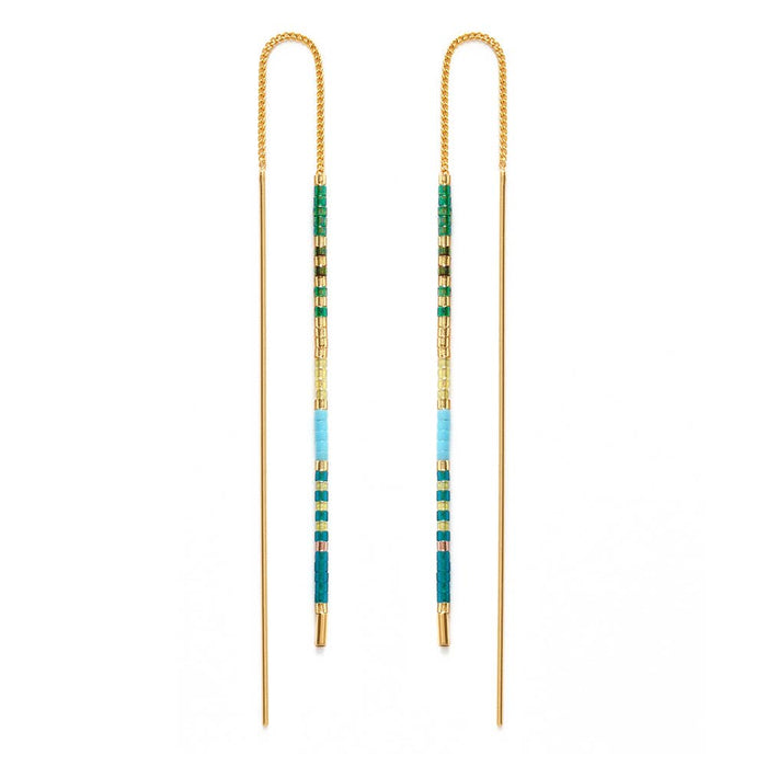 Miyuki Seed Bead Threader Earrings