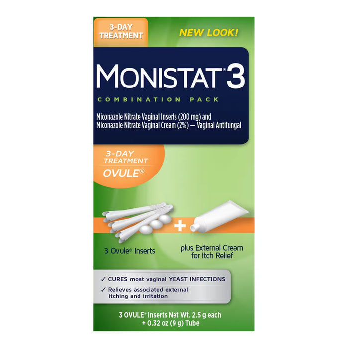 MONISTAT 3-Day Cure & Itch Ovule - 3 Ct - 12 Pack