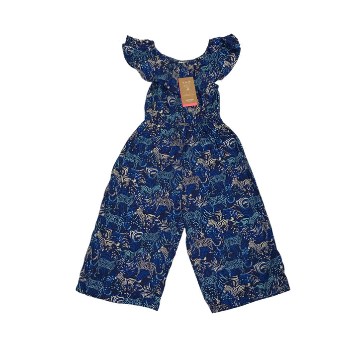 Monsoon 5-6 years blue zebra jumpsuit
