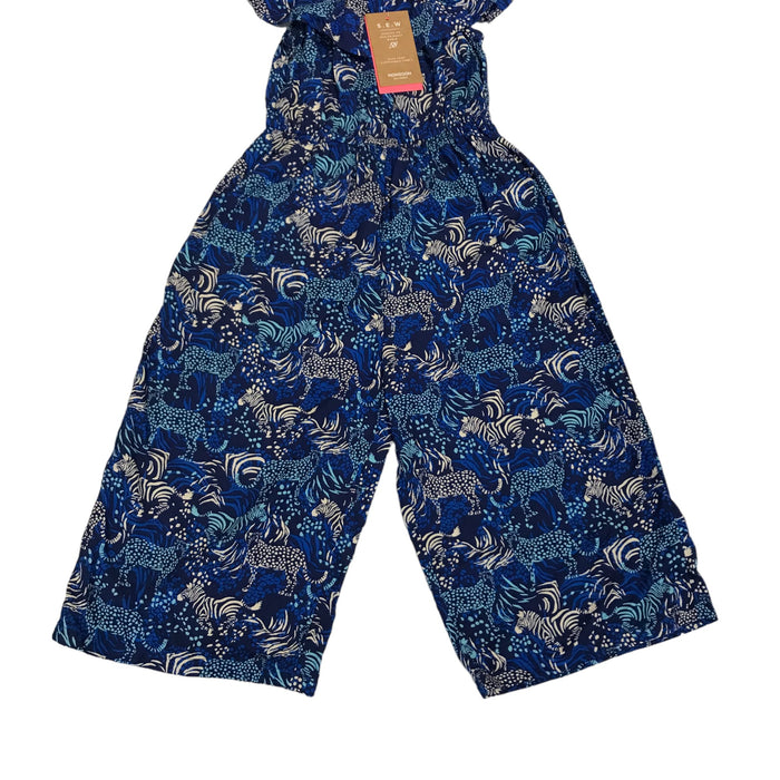 Monsoon 5-6 years blue zebra jumpsuit