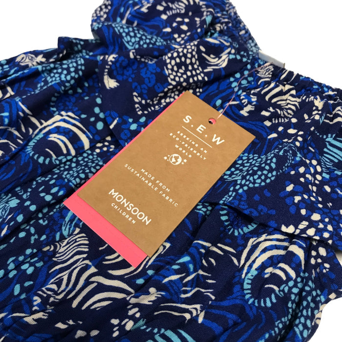 Monsoon 5-6 years blue zebra jumpsuit