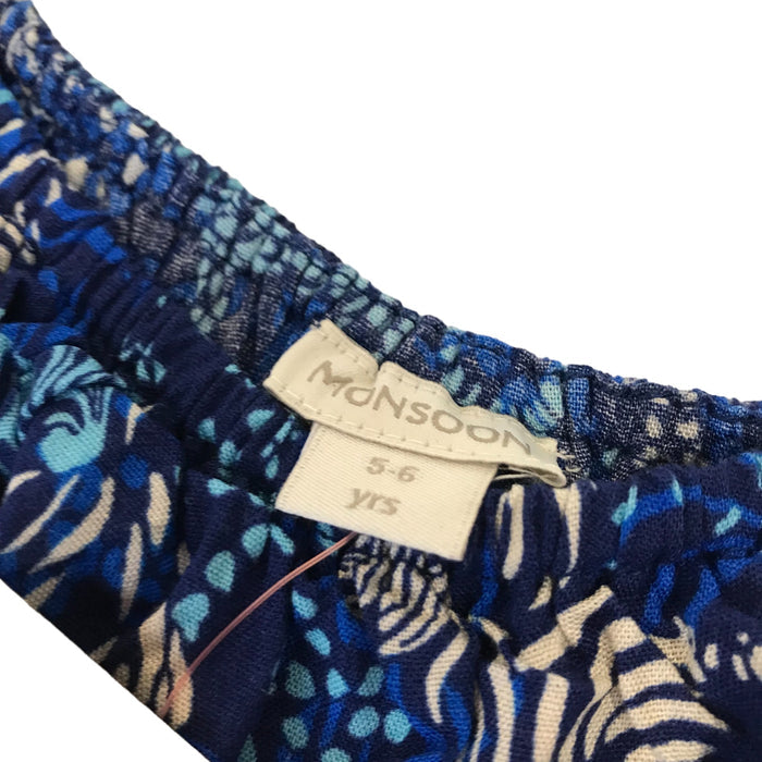 Monsoon 5-6 years blue zebra jumpsuit