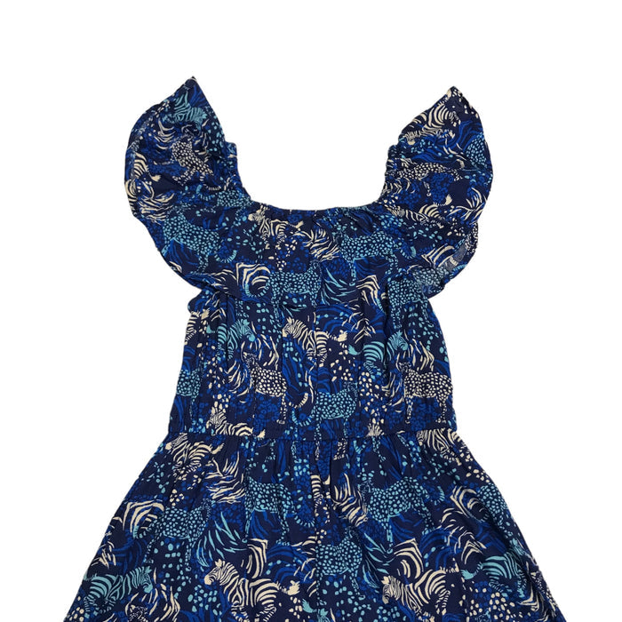 Monsoon 5-6 years blue zebra jumpsuit