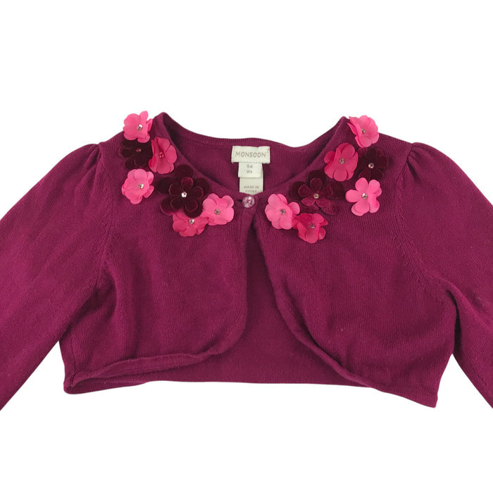 Monsoon 5-6 years fuchsia pink with floral cardigan
