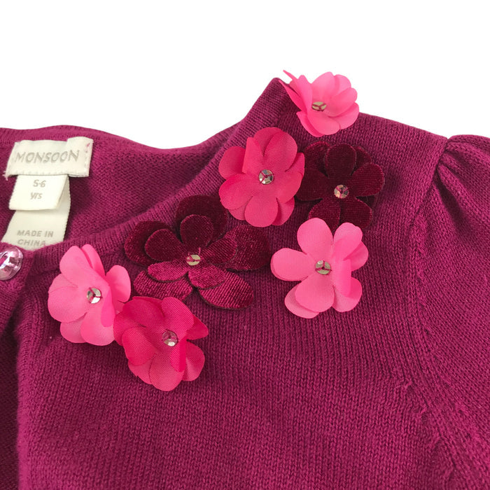 Monsoon 5-6 years fuchsia pink with floral cardigan