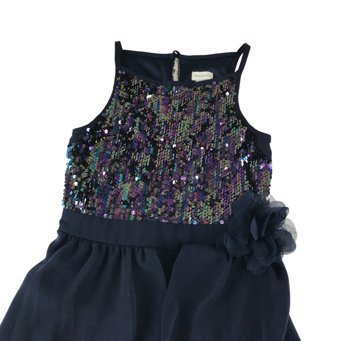 Monsoon 5-6 years navy blue sequins jumpsuit