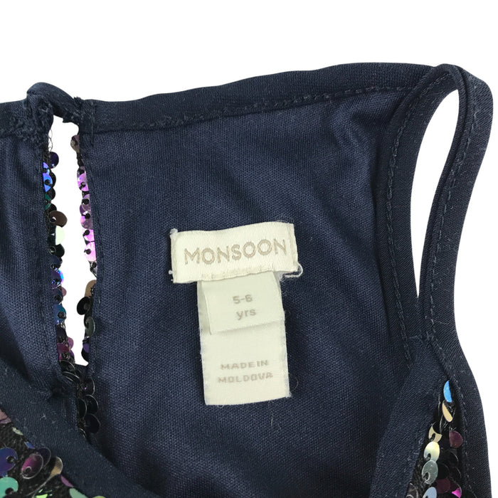 Monsoon 5-6 years navy blue sequins jumpsuit