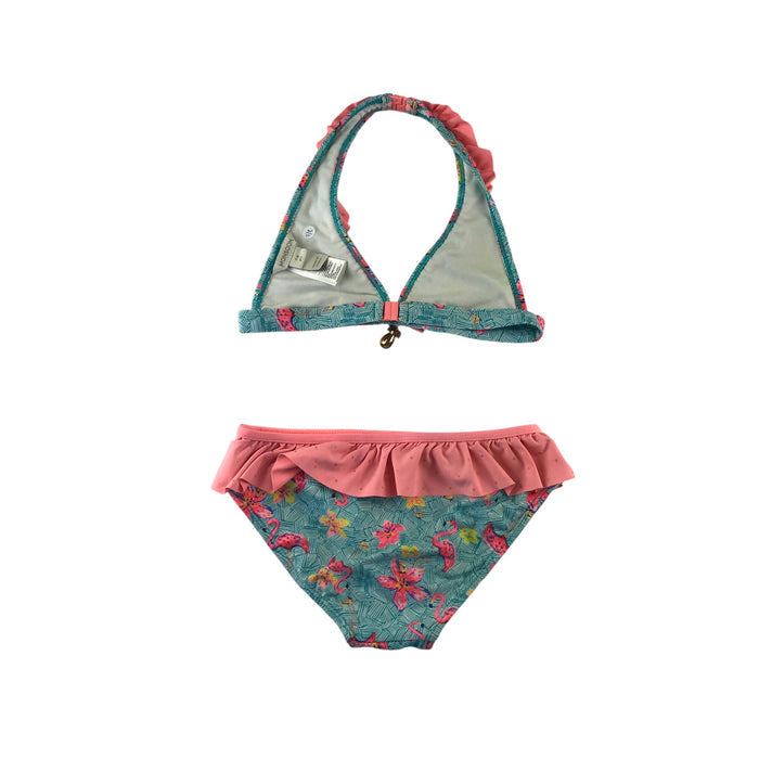 Monsoon 7-8 years mint flamingos with frills 2 piece set swimsuit