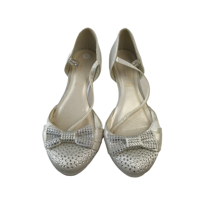 Monsoon size UK 2 white gems and bowtie sandals