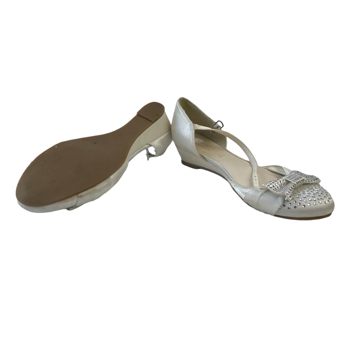 Monsoon size UK 2 white gems and bowtie sandals