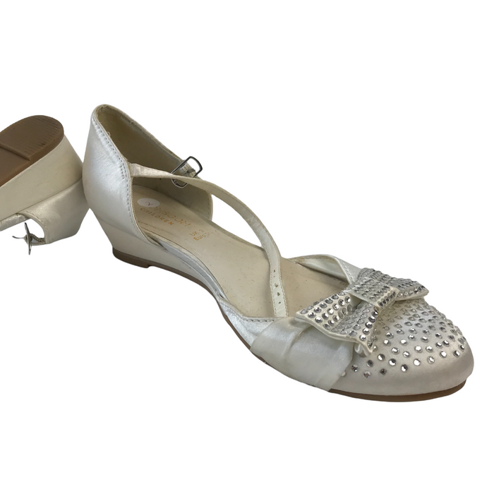 Monsoon size UK 2 white gems and bowtie sandals