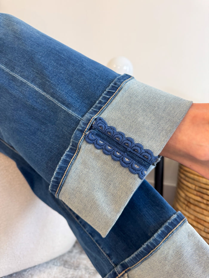 Liverpool Morgan Wide Leg Cuffed Denim – women's denim