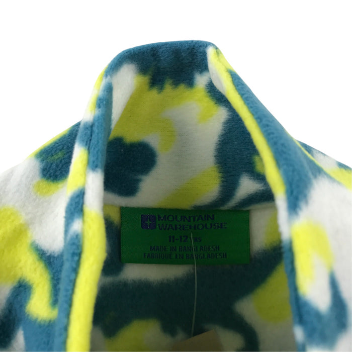 Mountain Warehouse 11-12 years yellow and teal camo pattern fleece