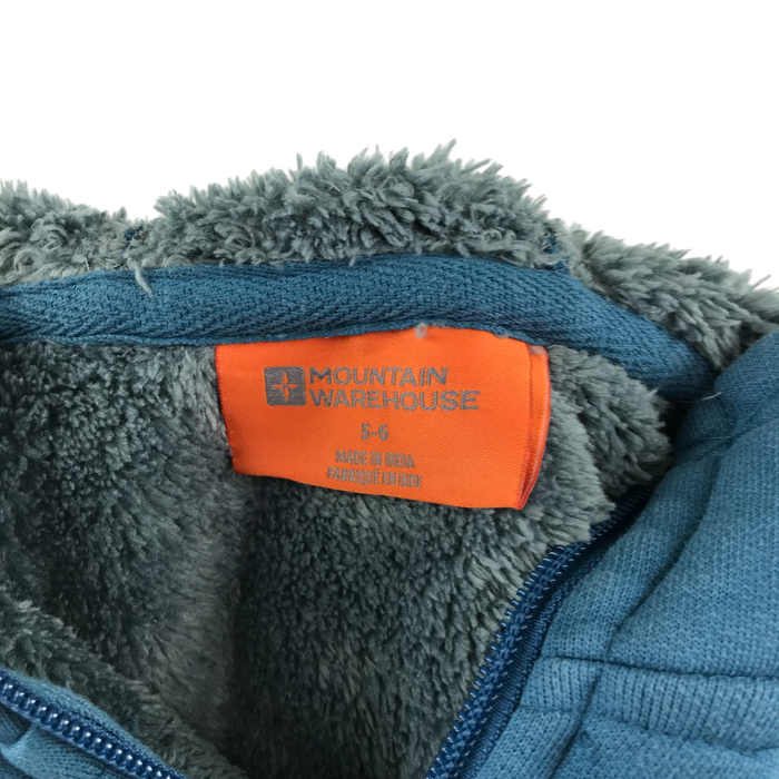 Mountain Warehouse 5-6 years turquoise robot hooded fleece