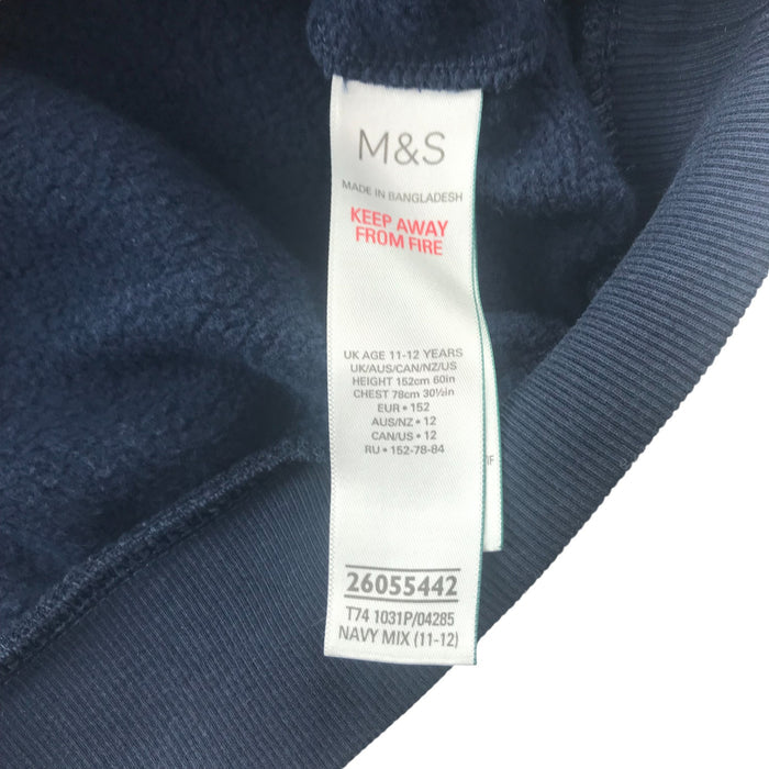 M&S 11-12 years white and navy cropped harry potter quidditch hoodie