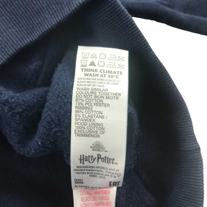 M&S 11-12 years white and navy cropped harry potter quidditch hoodie