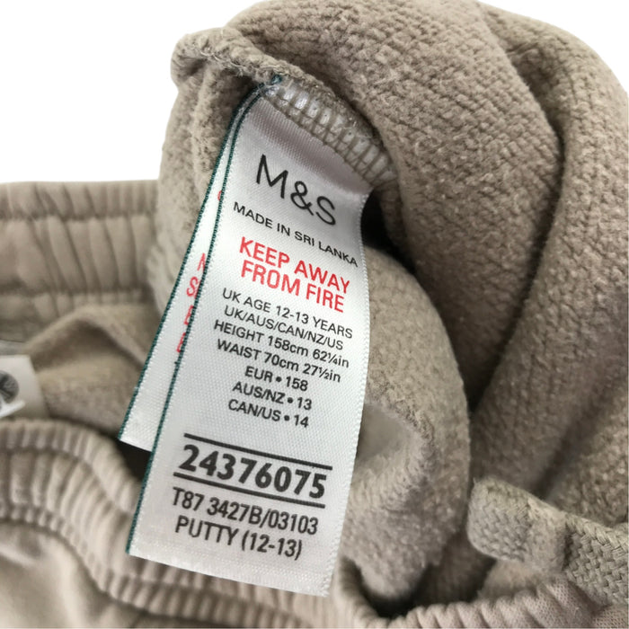 M&S 12-13 years beige joggers cotton polyester
