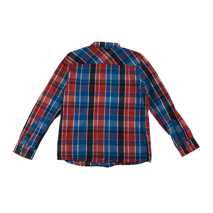 M&S 12 years red blue checked buttoned shirt