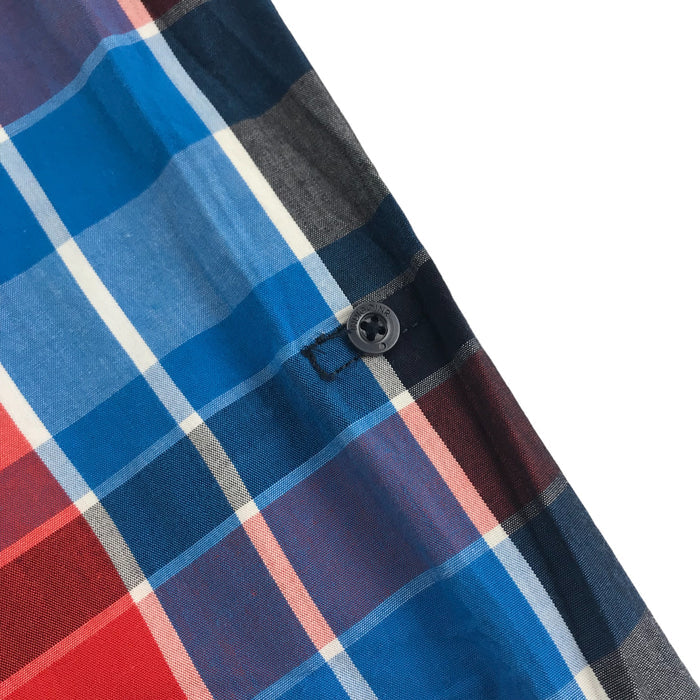 M&S 12 years red blue checked buttoned shirt