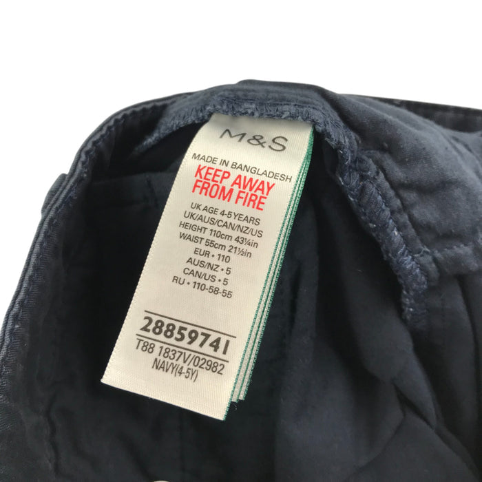 M&S 4-5 years navy plain shorts