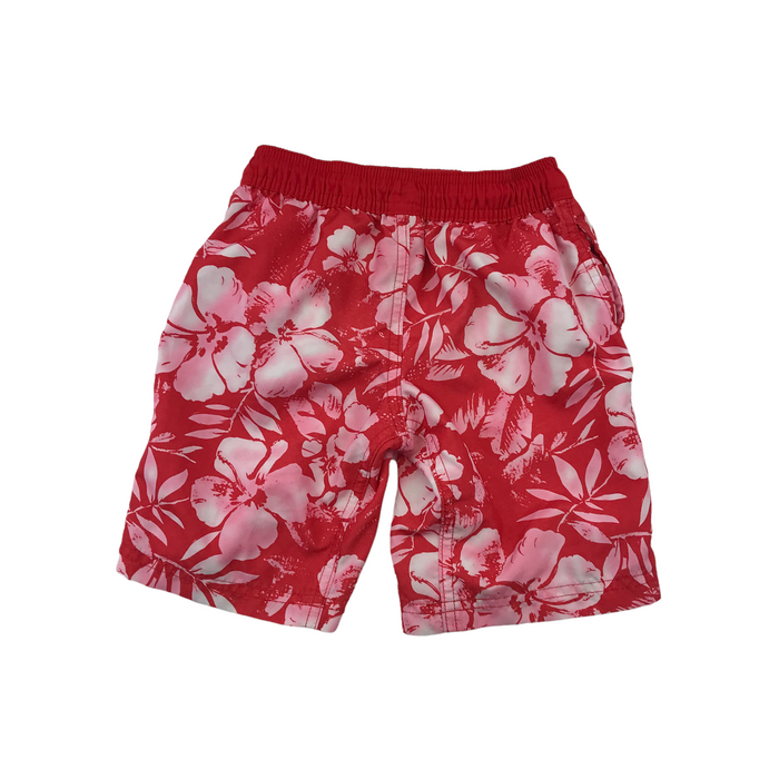 M&S 4-5 years red floral swim trunks