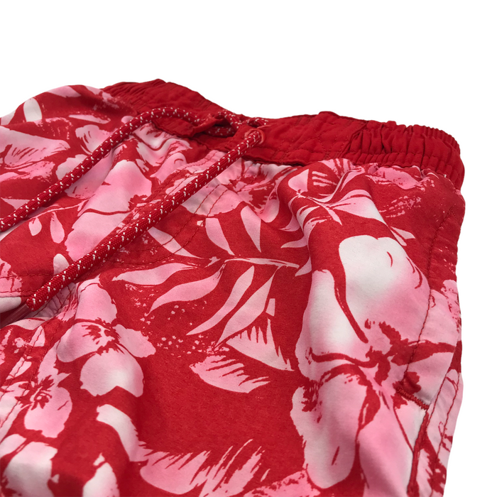 M&S 4-5 years red floral swim trunks