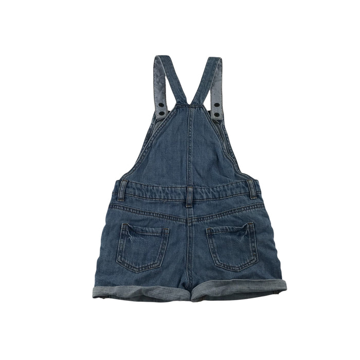 M&S 5-6 years blue denim sequin dragonfly dungaree shorts