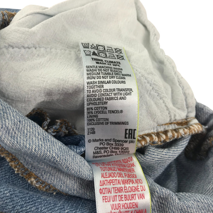 M&S 5-6 years blue denim sequin dragonfly dungaree shorts