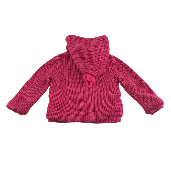 M&S 5-6 years pink knit zip hooded fleece