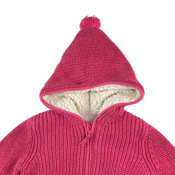 M&S 5-6 years pink knit zip hooded fleece