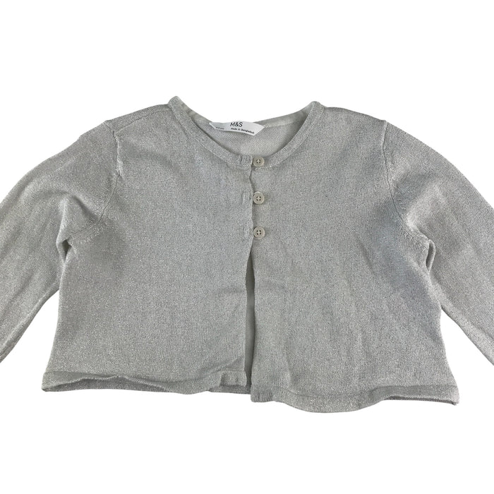 M&S 5-6 years silver knitwear bolero cardigan