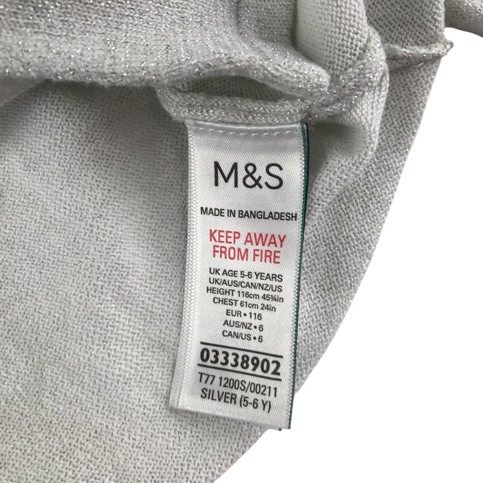 M&S 5-6 years silver knitwear bolero cardigan