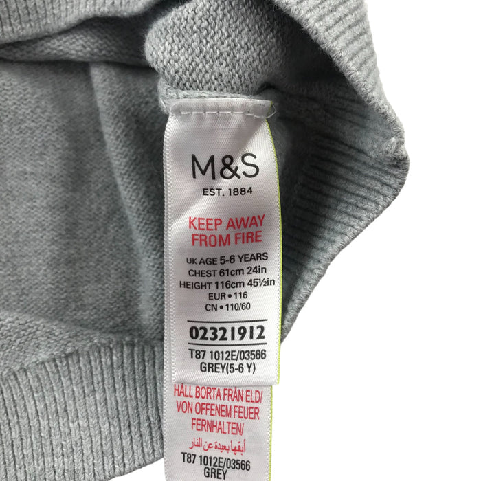 M&S 5 years grey triangle pattern cotton jumper
