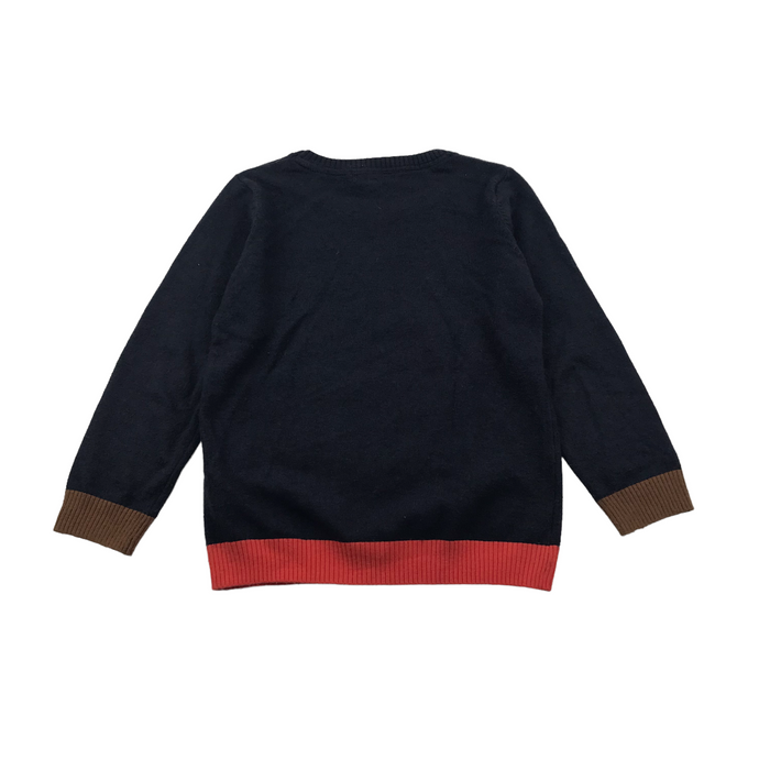 M&S 5 years navy blue dog knit jumper