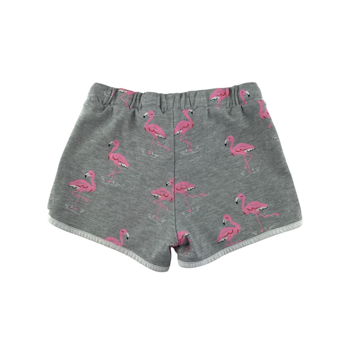 M&S 6-7 years grey flamingo print cotton shorts