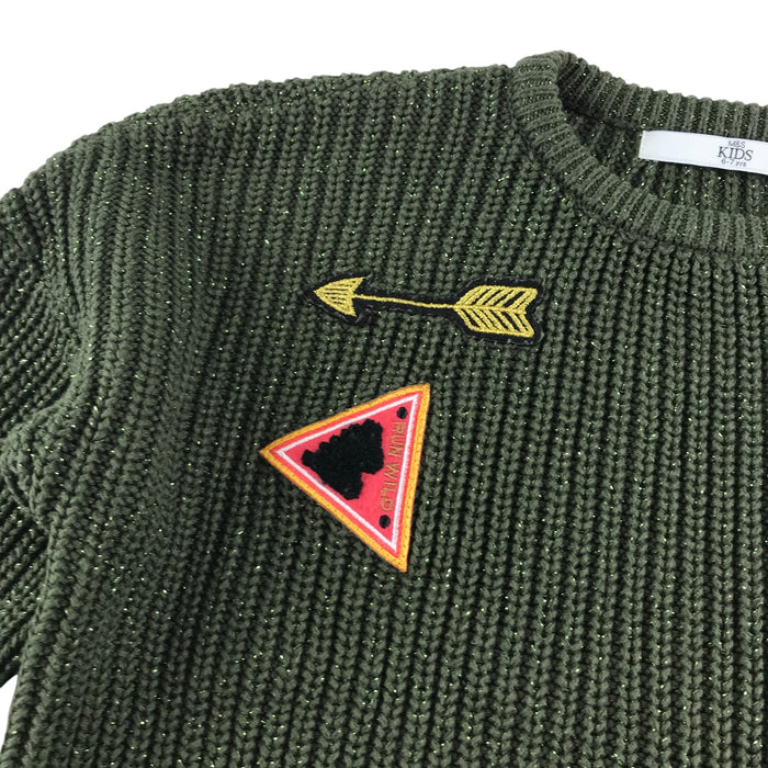 M&S 6-7 years khaki embroided jumper