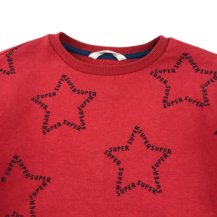 M&S 6-7 years red star print sweater