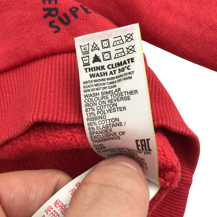 M&S 6-7 years red star print sweater